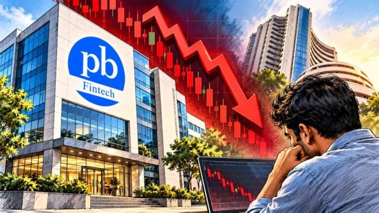 pb fintech share crash news in marathi